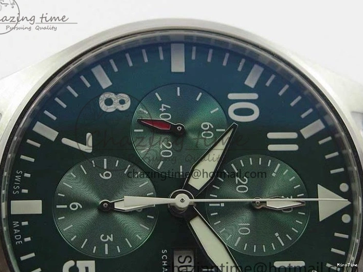 MIROTIME 0509 Pilot Chrono IW377726 ZF 1:1 Best Edition Green Dial on Brown Leather Strap A Trendsetting 7125